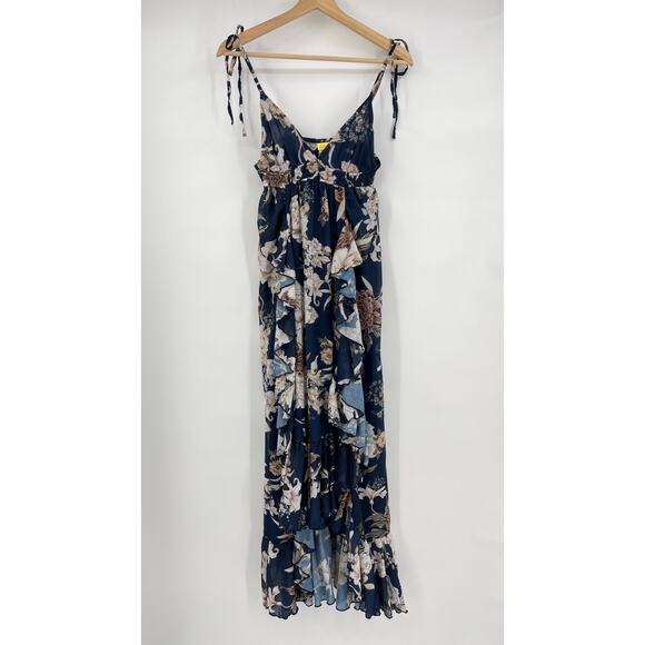 Agua Bendita | Madame Vania Maxi Dress Navy Floral M - Picture 3 of 13